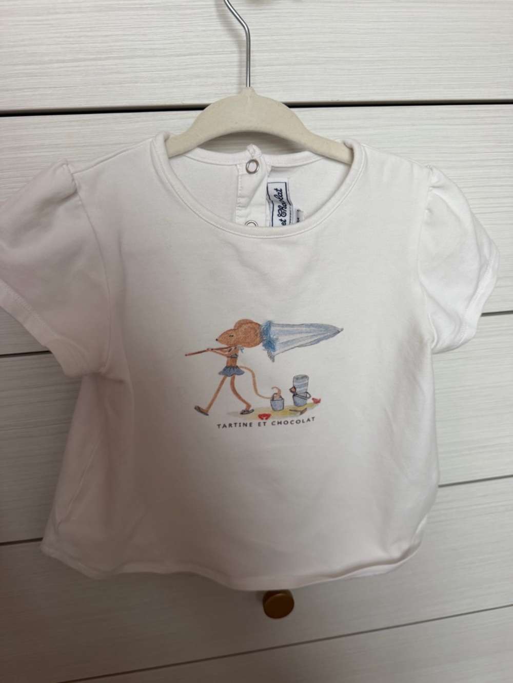 Tartine et Chocolat White Graphic Baby Tee, New Collection